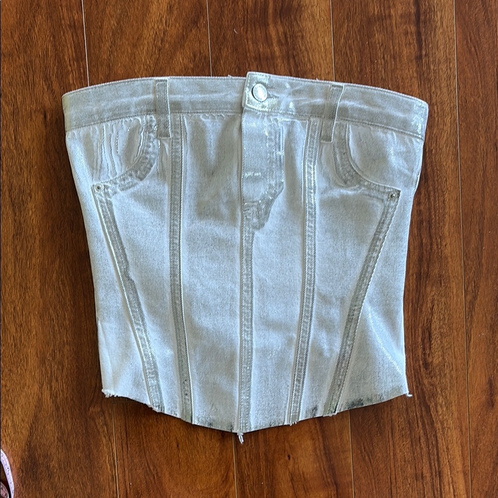 Stylish Denim Corset Top from Zara BNWT - Small